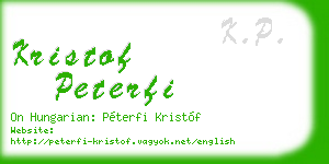 kristof peterfi business card
